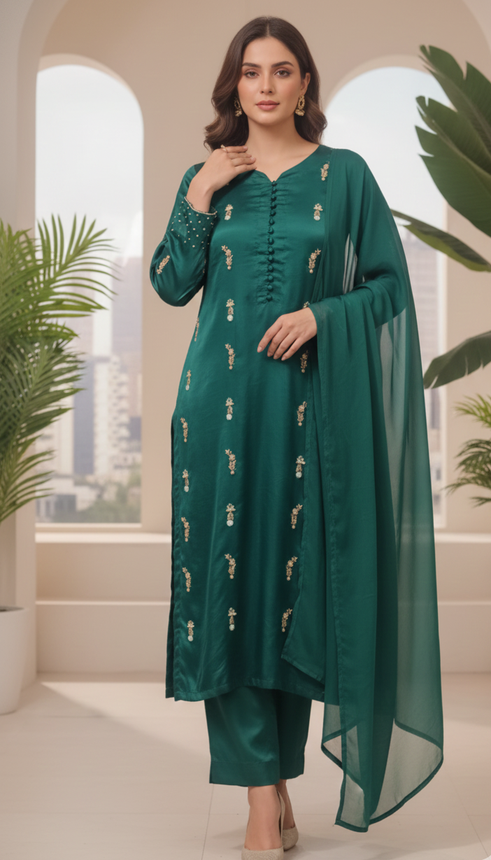 Emerald Muse Shamose Silk Set