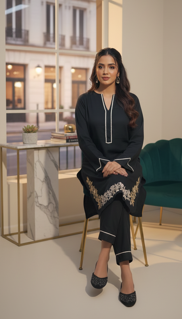 Two-Piece Embroidered Set