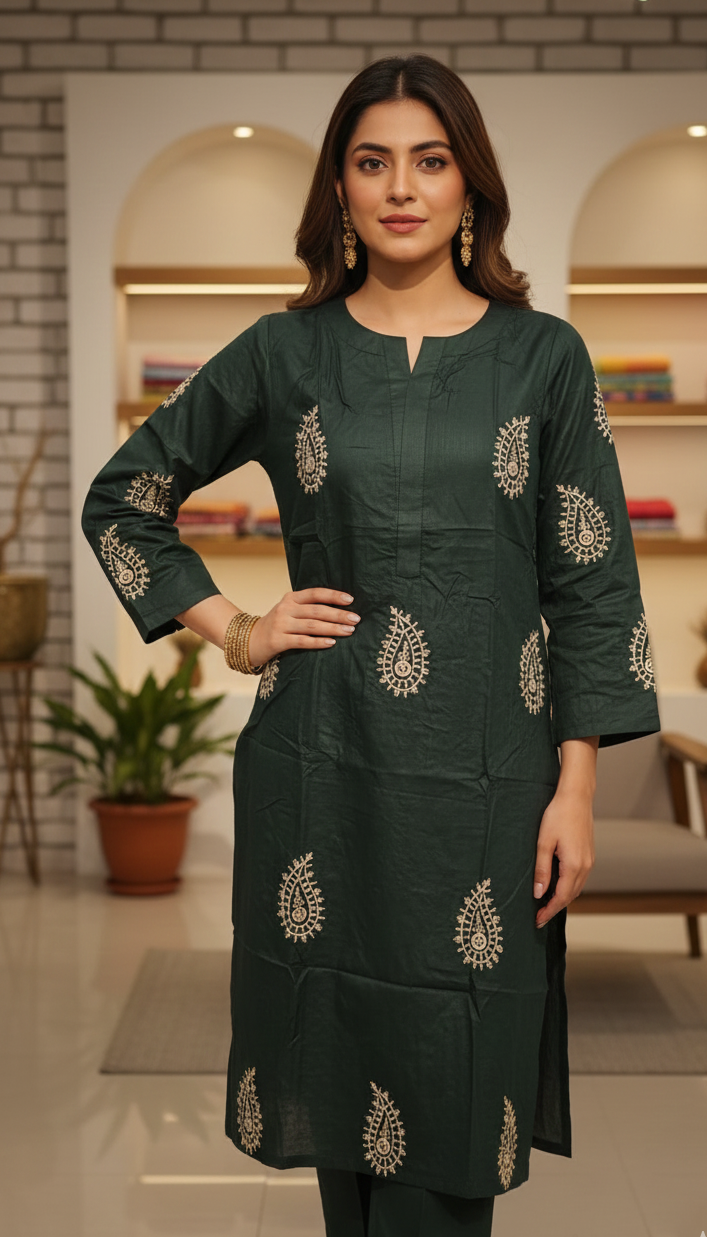 Machine-Embroidered 2-PC Suit