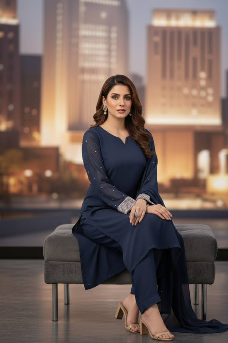 Cut-Dana Luxe Nida Set – Deep Blue