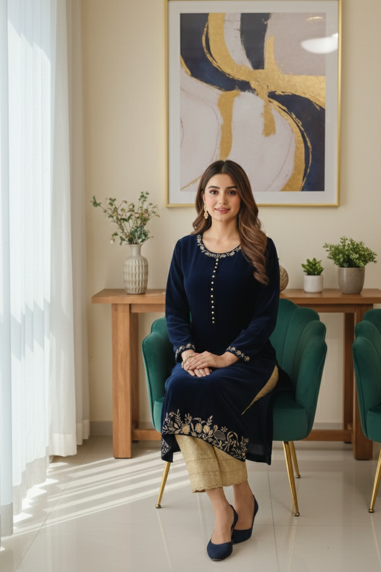 The "Royal Navy" Velvet Co-ord Set